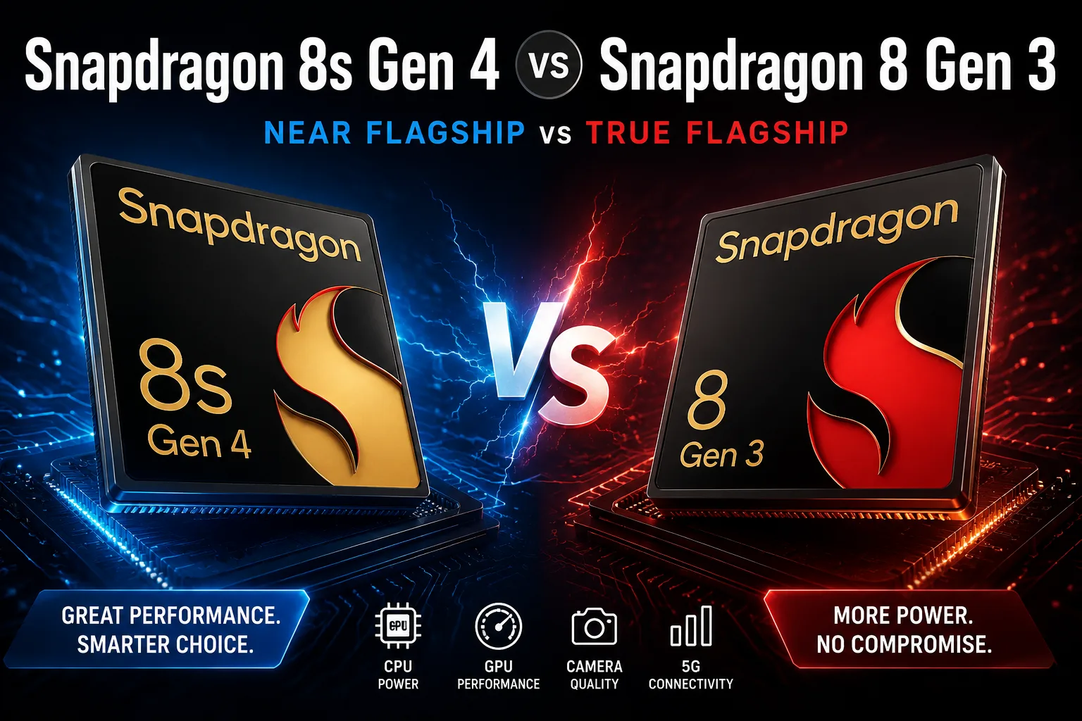 Сравнение мобильных чипсетов Qualcomm Snapdragon 8s Gen 4 vs Qualcomm Snapdragon 8 Gen 3