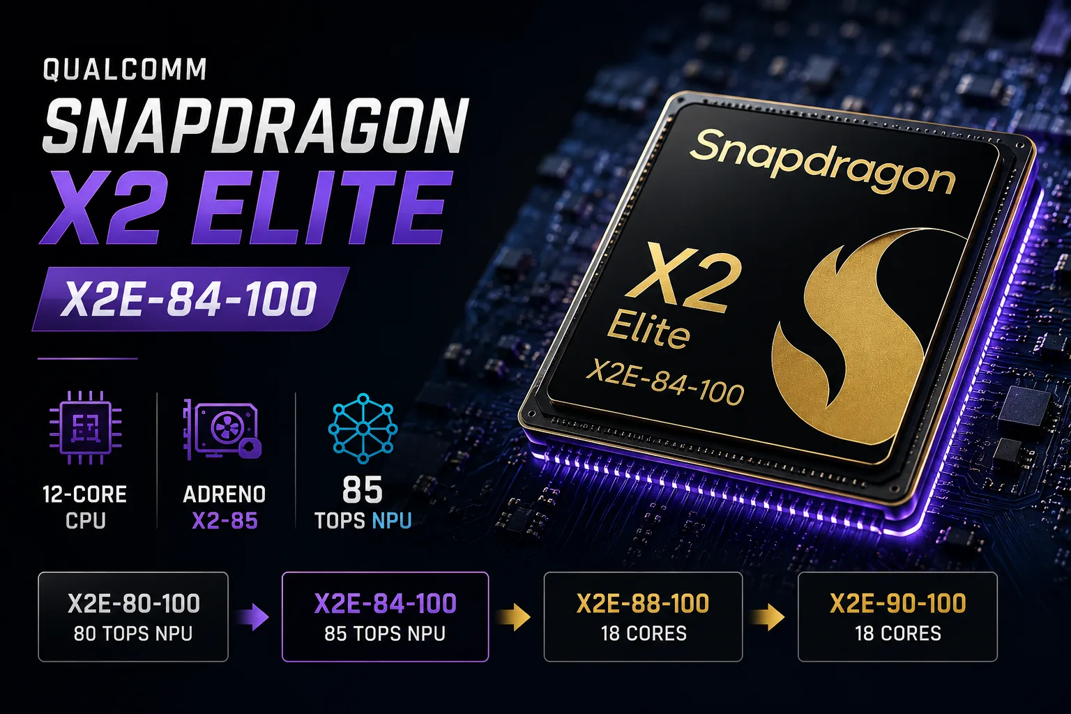 Test du processeur Qualcomm Snapdragon X2 Elite X2E-84-100