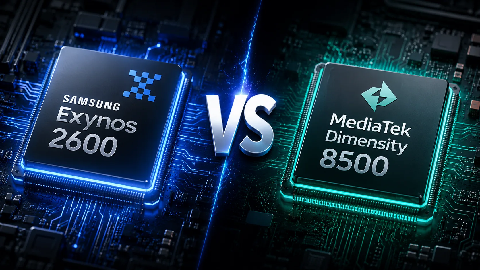 Vergleich mobiler Chipsätze Samsung Exynos 2600 vs MediaTek Dimensity 8500