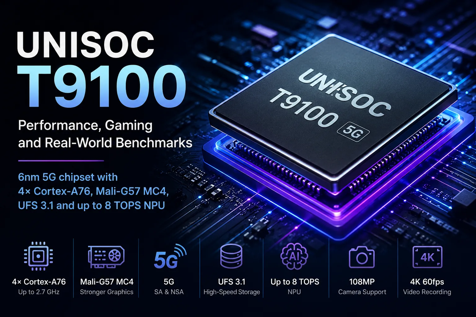 Análise do chipset móvel Unisoc T9100